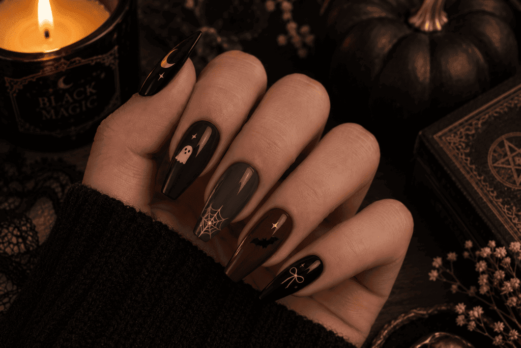 Minimal Coffin-Inspired Nails