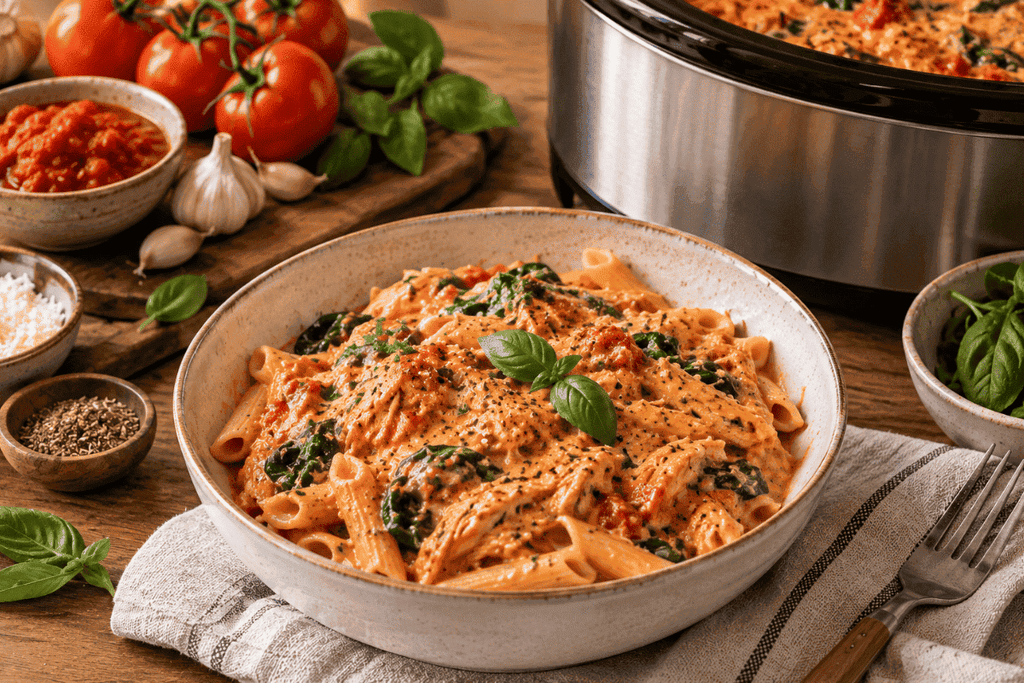  Slow Cooker Creamy Tomato Chicken