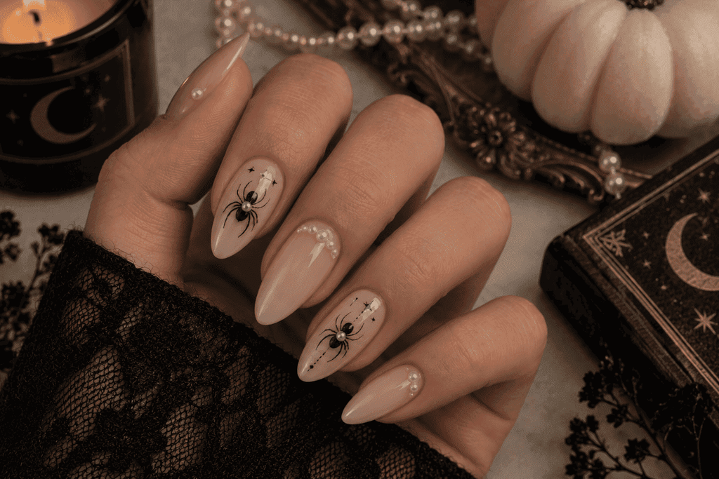 Spider + Pearl Nails