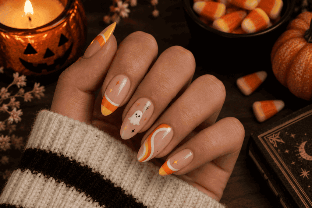 Candy Corn-Inspired Nails