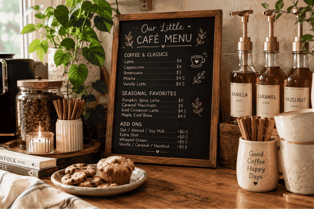 Make Your Own Little Café Menu