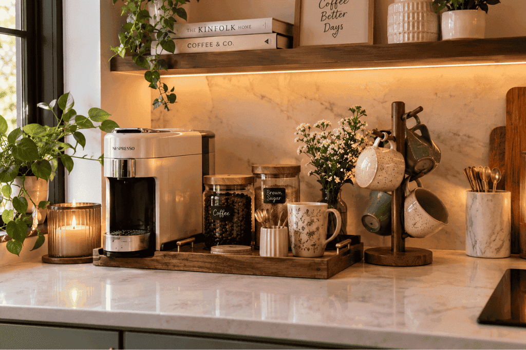 Make a Small Coffee Station Look Surprisingly Expensive